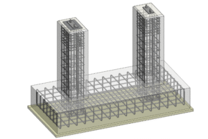 Combined footing for heat exchangers
